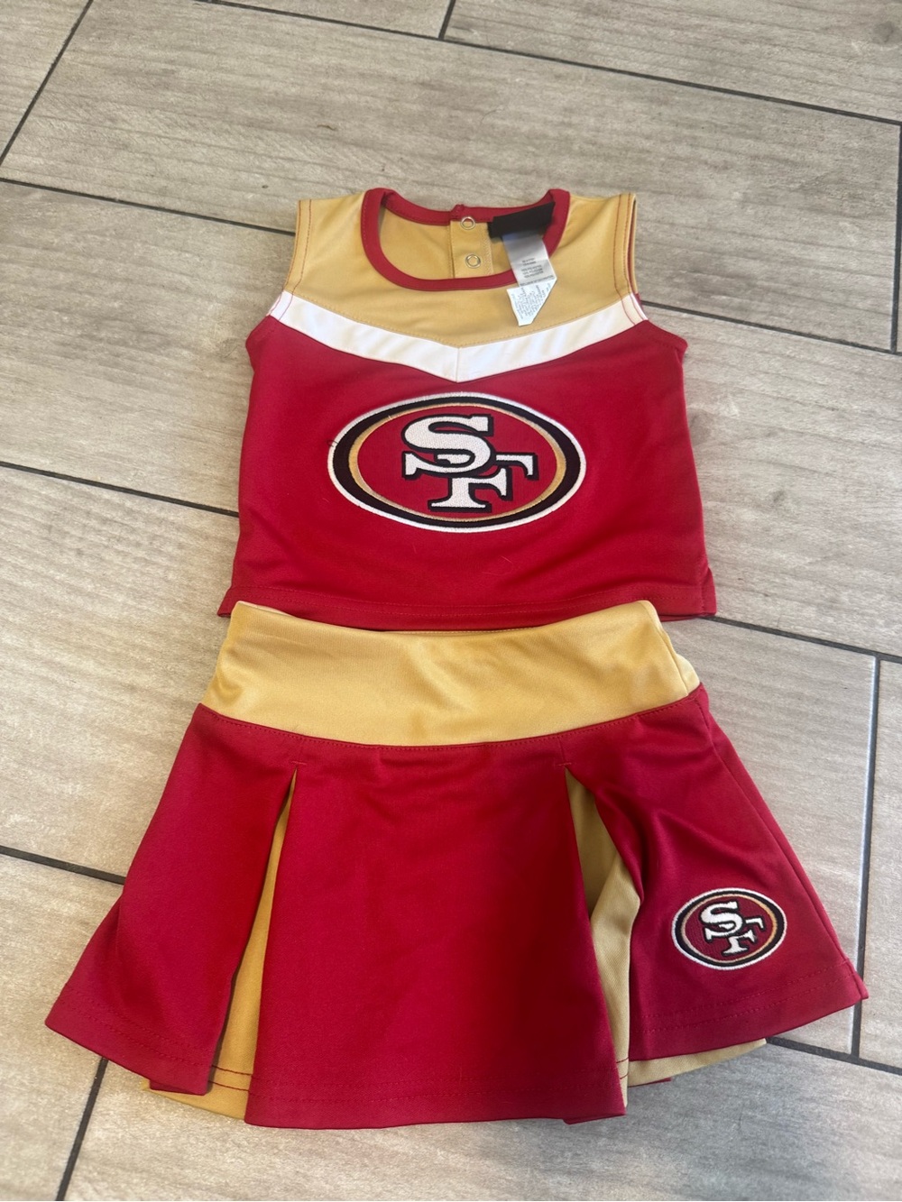 NFL San Francisco 49ers Girls Youth Two-Piece Cheerleader Set Outfit Sz 2T
